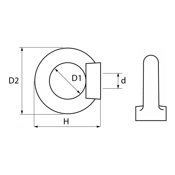 ecrou anneau inox a2 type din 582 62631 dmod1