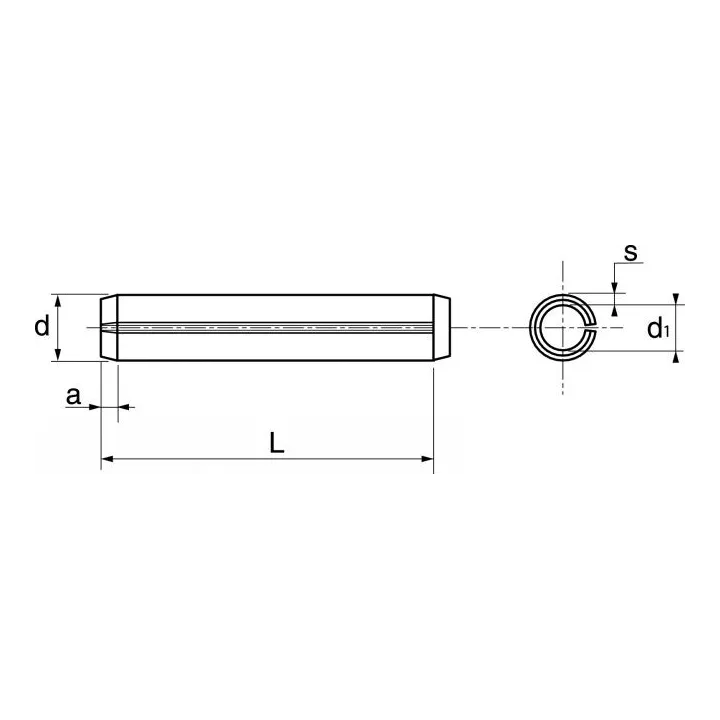 goupille elastique serie epaisse e inox a1 iso 8752 din 1481 62702 dmod1