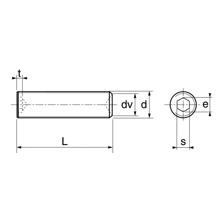 vis sans six pans creux bout cuvette inox a2 iso 4029 din 916 62207 dmod1