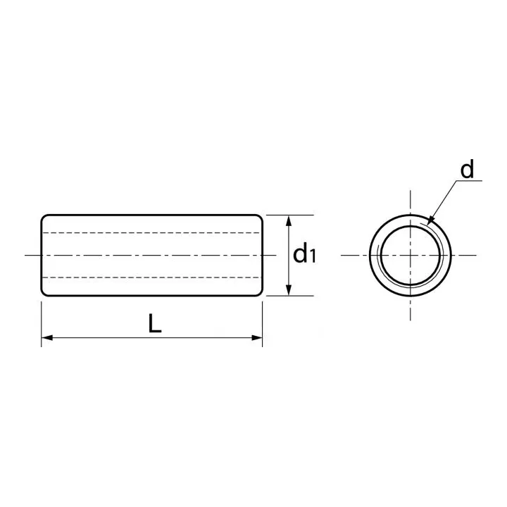 manchon cylindrique taraude inox a2 62654 dmod1