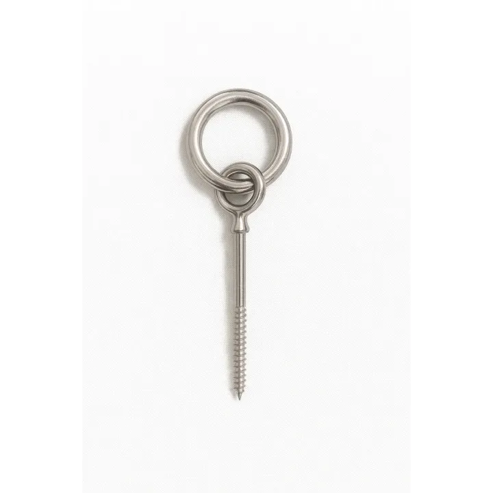 1 Piton oeil filetage bois avec anneau articule Inox A4 vue