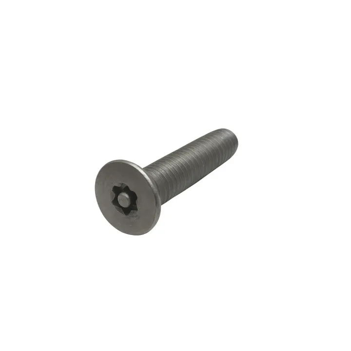 1 Vis metaux inviolables fraisee 6 lobes+teton Inox A2 vue