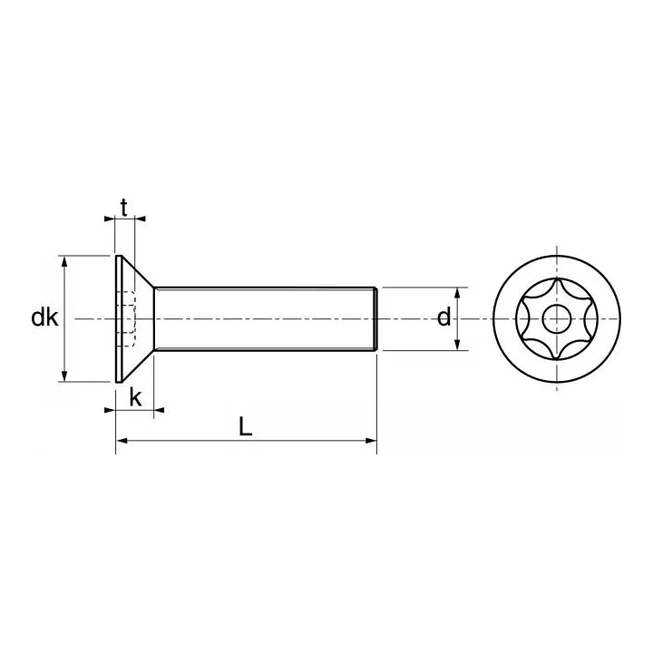 vis metaux fraisee six lobe inviolable avec teton central inox a2 62806 dmod1