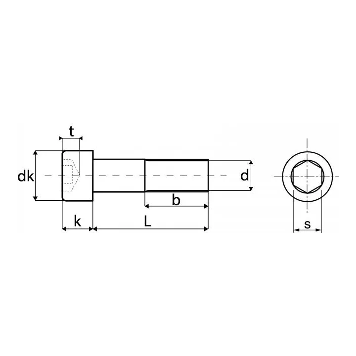 vis metaux cylindrique six pans creux inox a2 din 912 iso 4762 62201 dmod1