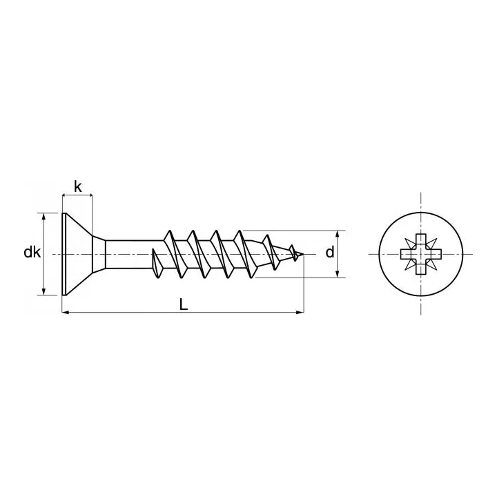 vis bois agglomere fraisee pozidrive filetage partiel inox a2 62314a dmod1