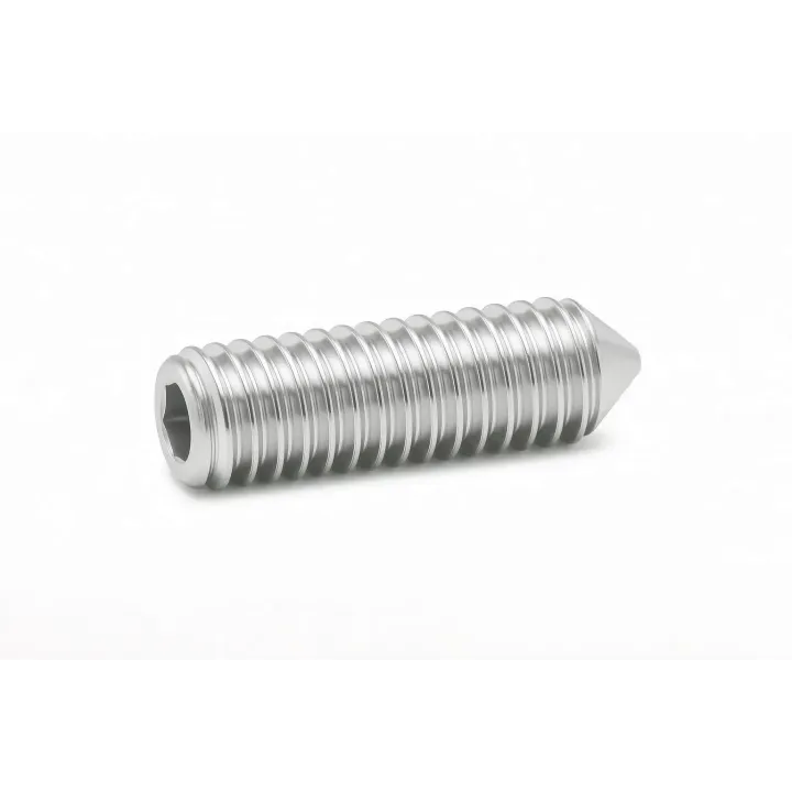 1 Vis sans six pans creux STHC DIN 914 Bout pointeau Inox A4. vue