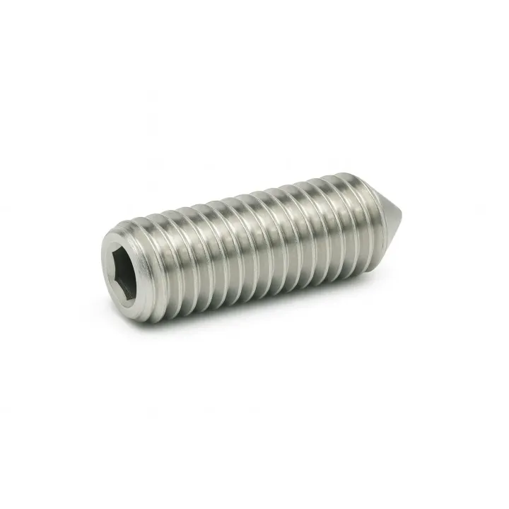 1 Vis sans six pans creux STHC DIN 914 Bout pointeau Inox A2. vue