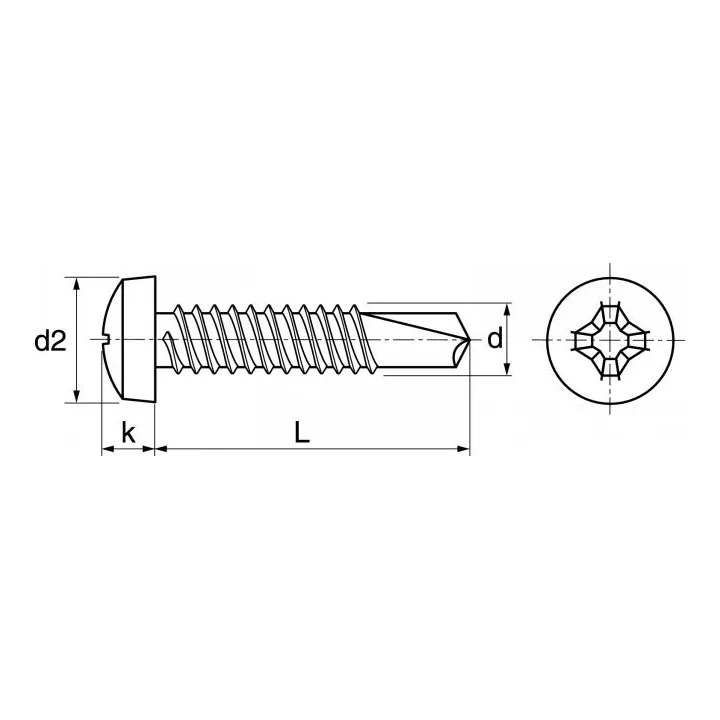 vis autoperceuse cylindrique phillips acier zingue blanc din 7504 m iso 15481 33201 dmod1