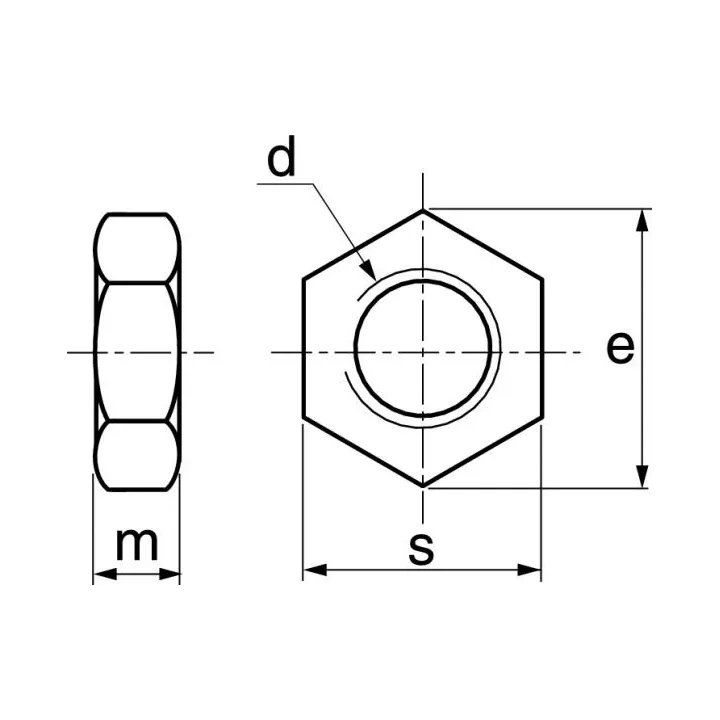 ecrou bas hexagonaux inox a2 din 439 iso 4035 62603 dmod1