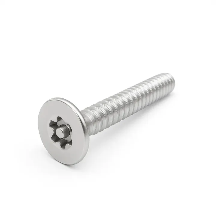 1 Vis tole inviolables fraisee 6 lobes+teton Inox A2 vue