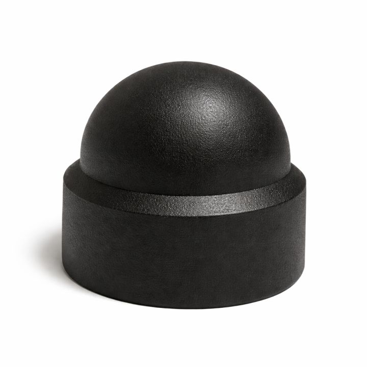 Caches écrous hexagonaux noir - M 6 - Polyéthylène