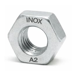 Ecrou hex. (Pas fin) M10 - Pas : 125 - Inox A2 - Écrous pas fin