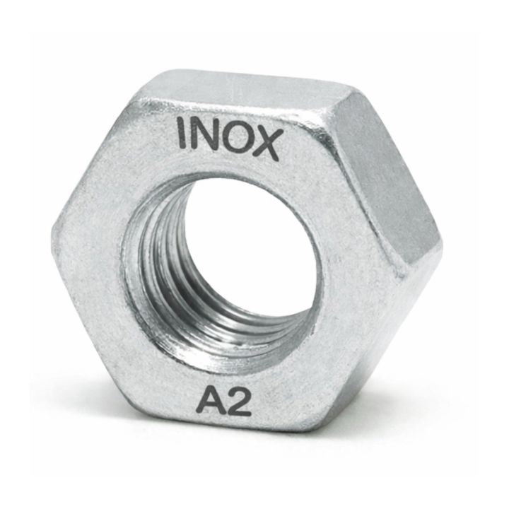 Ecrou hex. (Pas fin) M8 - Pas : 100 - Inox A2 - Écrous pas fin