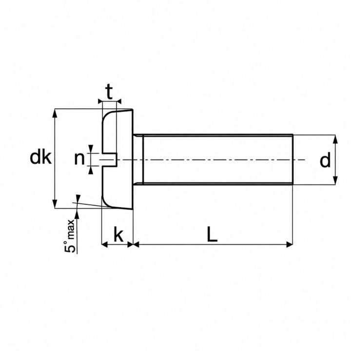 Vis TCL large fendue - DIN 85 - M 2 x 4 - Inox A2