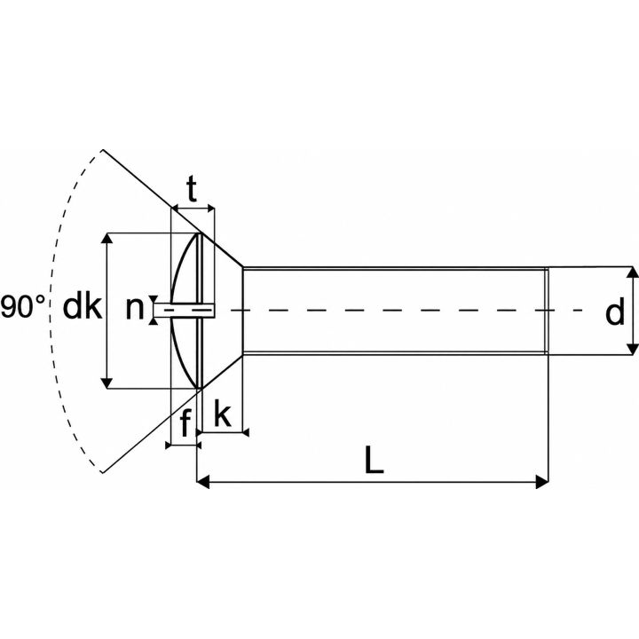 Vis TF bombée fendue - DIN 964 - M 4 x 8 - Inox A2