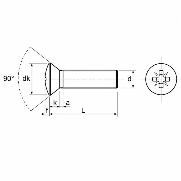 Vis TF bombée Pozidrive - DIN 966 - M 6 x 30 - Inox A2