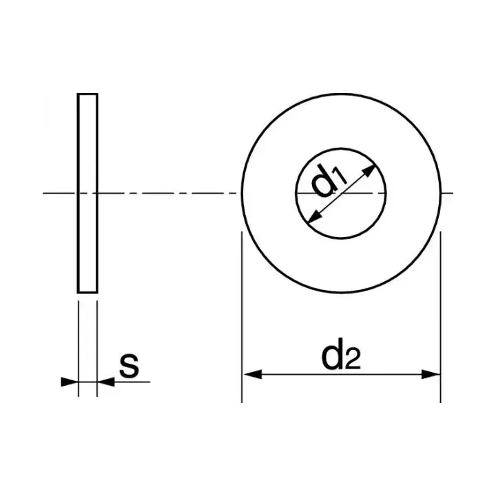 Rondelles plates traités 36-44 HRc (370HV) - DIN 6340 - M 18 - brut