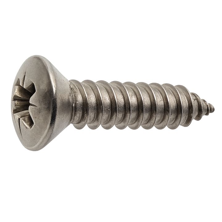 Vis à tôle - Tête fraisée bombée empreinte Pozidrive - DIN 7983 - M 6,3 x 45 - Inox A4