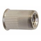 Écrou à sertir M 8 - Acier inoxydable V2A / A2 [ AISI 302 ] (Ø x L) 10,9 mm  x 16,0 mm - Tête plate Arbre rond - Extrémité de l'arbre ouverte - GO-NUT -  7550810000