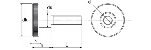 Vis moletées, Type haut - DIN 464 - M  6  x 30 - Inox A1