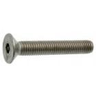 Vis à métaux inviolables - Tête fraisée 6 pans creux+téton - M 3 x 10 - Inox A2